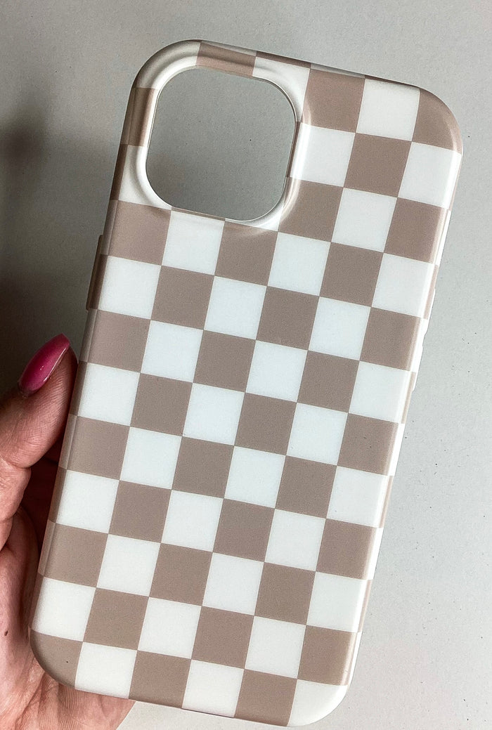 Beige Boho Check MagSafe Phone Case